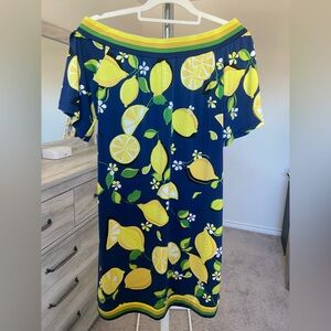 Trina Turk Blue and Yellow Floral Dress